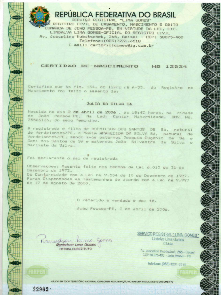 Como Emitir 2 Via Da Certidao De Nascimento Brasileira