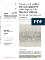 Evaluating Land Suitability and Water Availability For Surface Irrigation in The Abbay Basin of Ethiopia