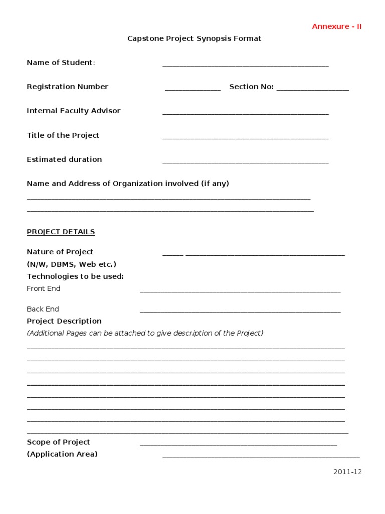 Annexure +II+ +Synopsis+Format | PDF