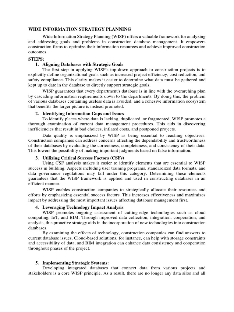 Construction Database Management Strategy | PDF | Strategic Management ...