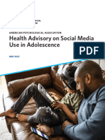 Health Advisory Adolescent Social Media Use