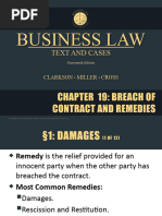 Clarkson14e - PPT - ch19 Breach of Contract and Remedies