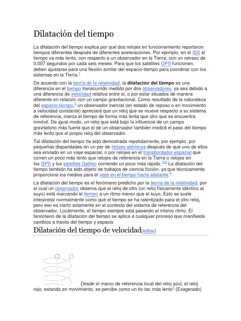 Dilatación Del Tiempo | PDF | Hora | Relatividad especial