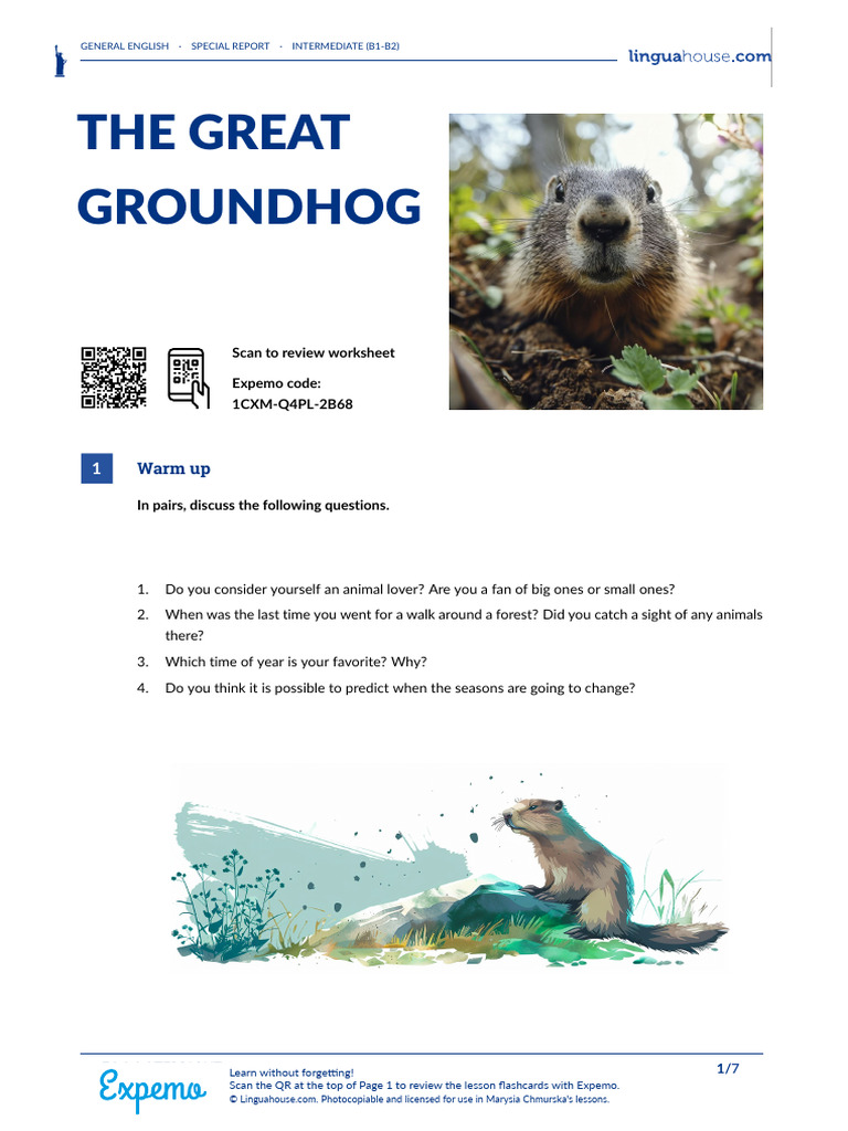 The Great Groundhog American English Student | PDF