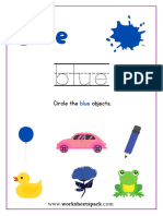 Blue Color Sheet Printable Free PDF Color Blue Worksheet For Preschool