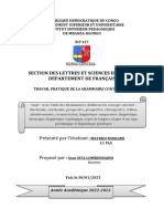 Section Des Lettres Et Sciences Humaines Departement de Français