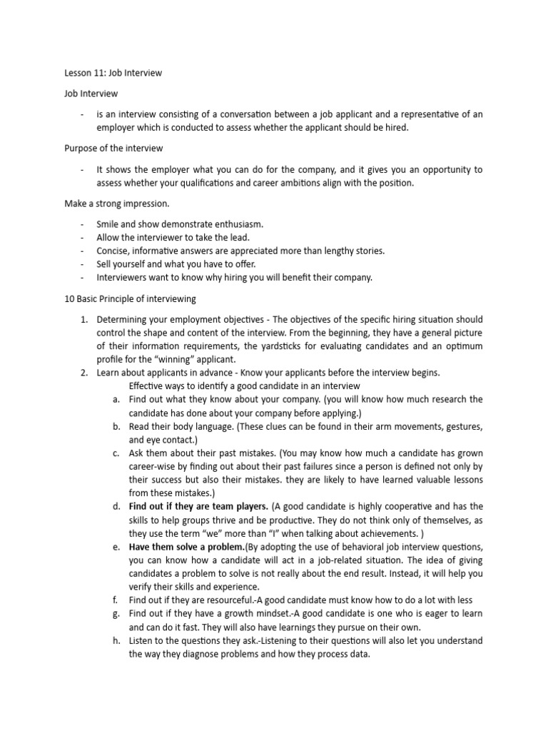Job Interview Strategies and Types | PDF | Job Interview | Psychology