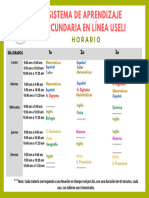 Horario Sistema de Aprendizaje Secundaria en Línea Useli