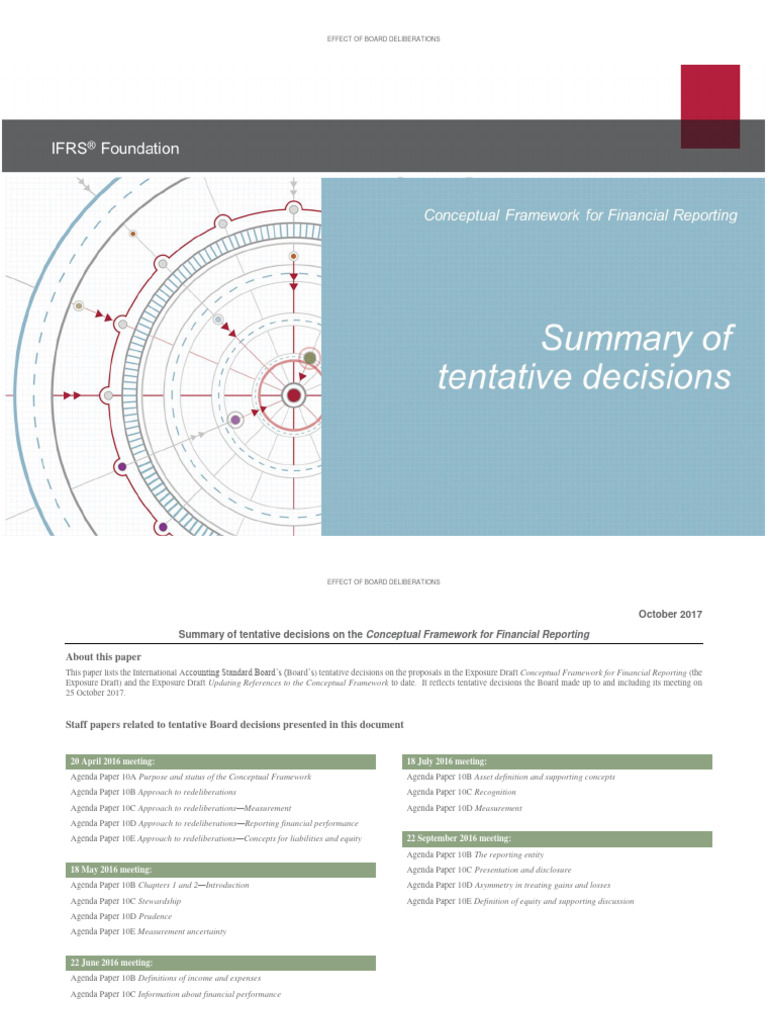 Conceptual Framework Summary of Tentative Decisions | PDF | Financial ...