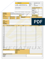 HG-FOR-CAL-009 Lista de Asistencia