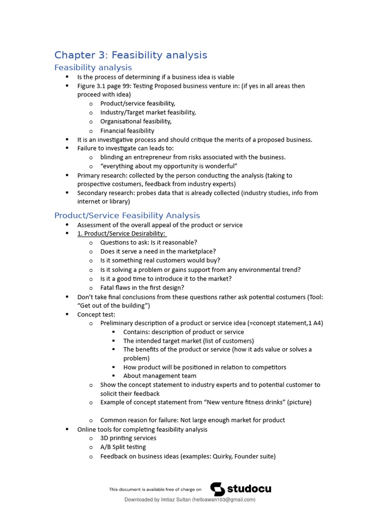 3 Chapter Feasibility Analysis Pdf Feasibility Study Startup Company
