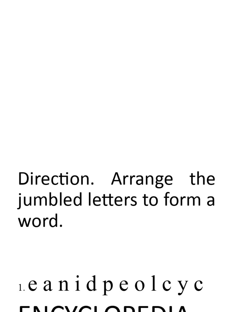 Jumbled Letter Word Puzzle Guide | PDF