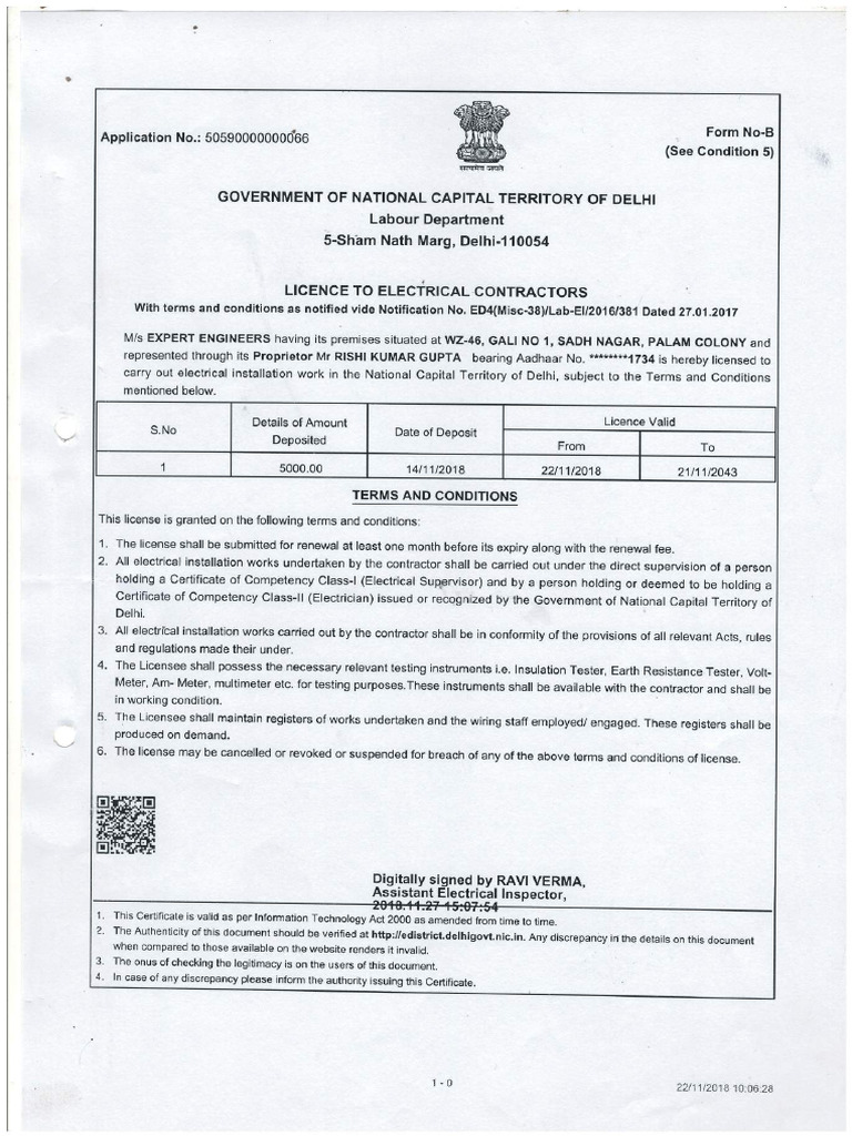 Electrical Contractor License | PDF