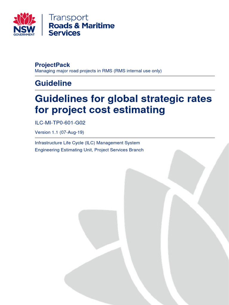 ILC Project Cost Estimating Guidelines | PDF | Project Management | Bridge