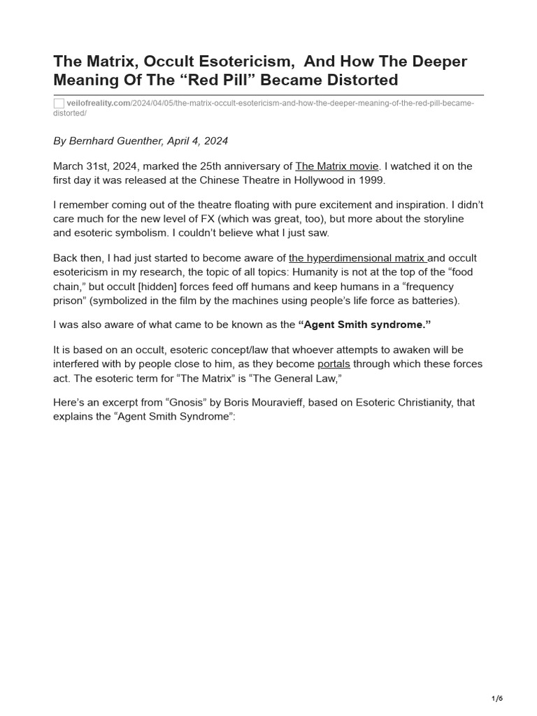 WHAT IS THE DEEPER MEANING OF THE MATRIX intelligence overview