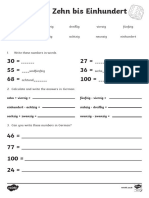 t2 de 5 New Numbers To One Hundred Activity Sheet German - Ver - 3
