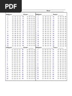 Answer Sheet Shading