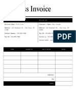 Business Invoice Professional Doc in Black and White Bare Minimal Style