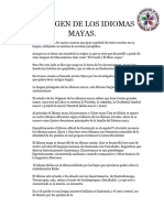 El Origen de Los Idiomas Mayas