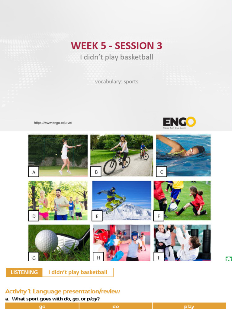 Sports Vocabulary and Listening Practice | PDF | Linguistics