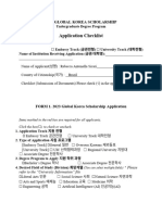 Application Checklist: 2023 Global Korea Scholarship