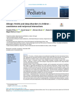 Allergic Rhinitis and Sleep Disorders in Children Coexistence and Reciprocal Interactions