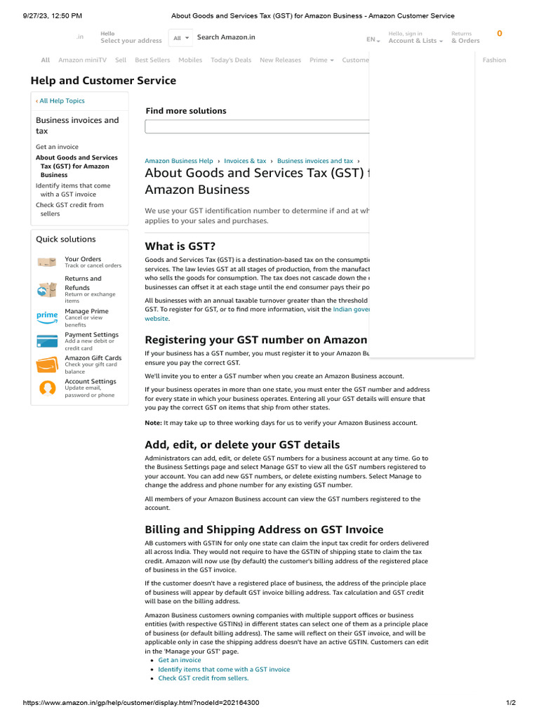 GST Guide for Amazon Business Users | PDF | Value Added Tax | Invoice