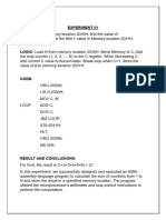 Experiment 01 Q1. Given N in Memory Location 2030H. Find The Value of