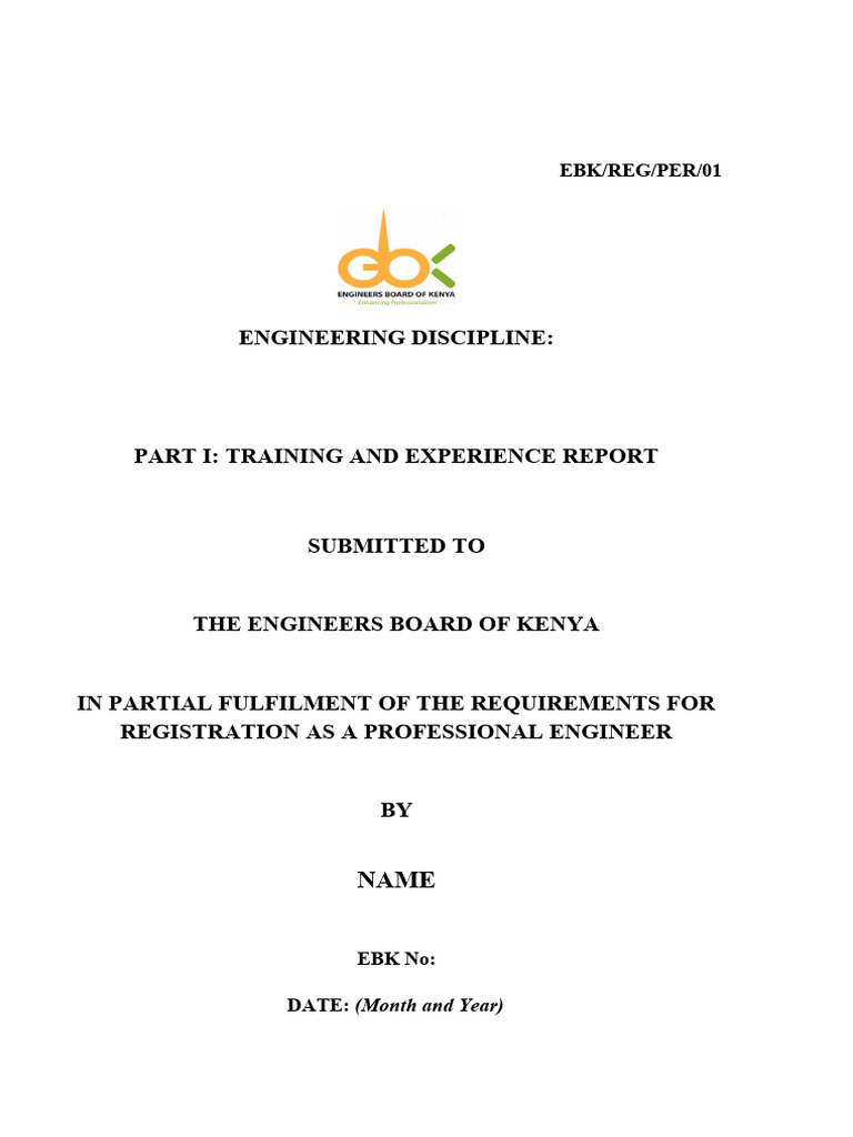 Training Report for Professional Engineer Registration | PDF