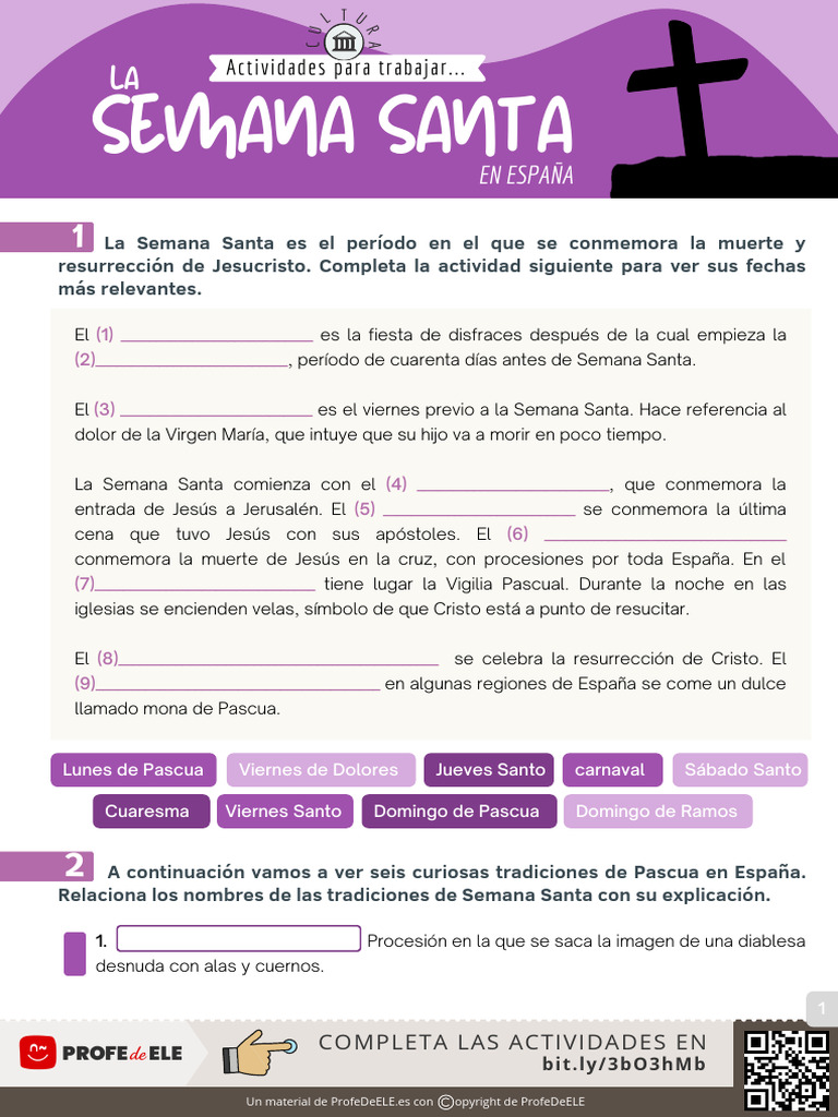 Actividades y tradiciones de Semana Santa | PDF | Pascua de ...