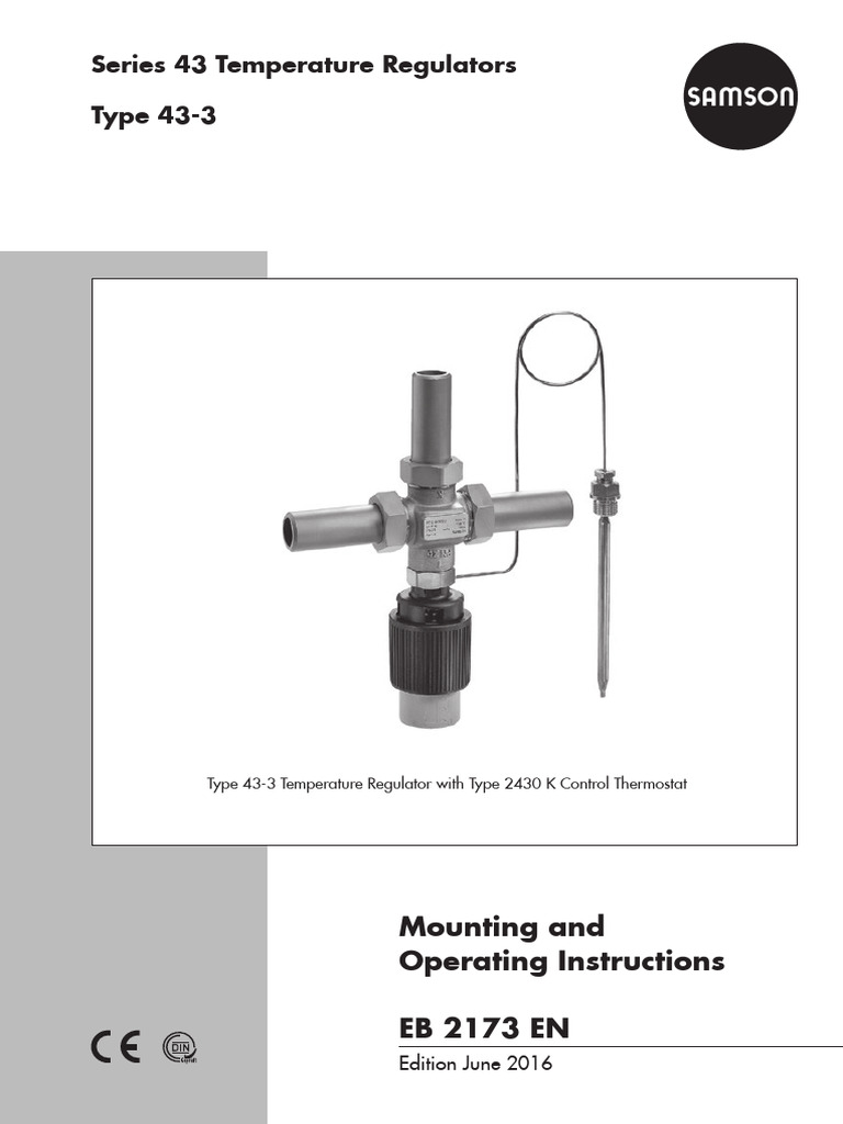 Samson Catalogo Tecnico Reguladores Temperatura | PDF | Valve | Thermostat
