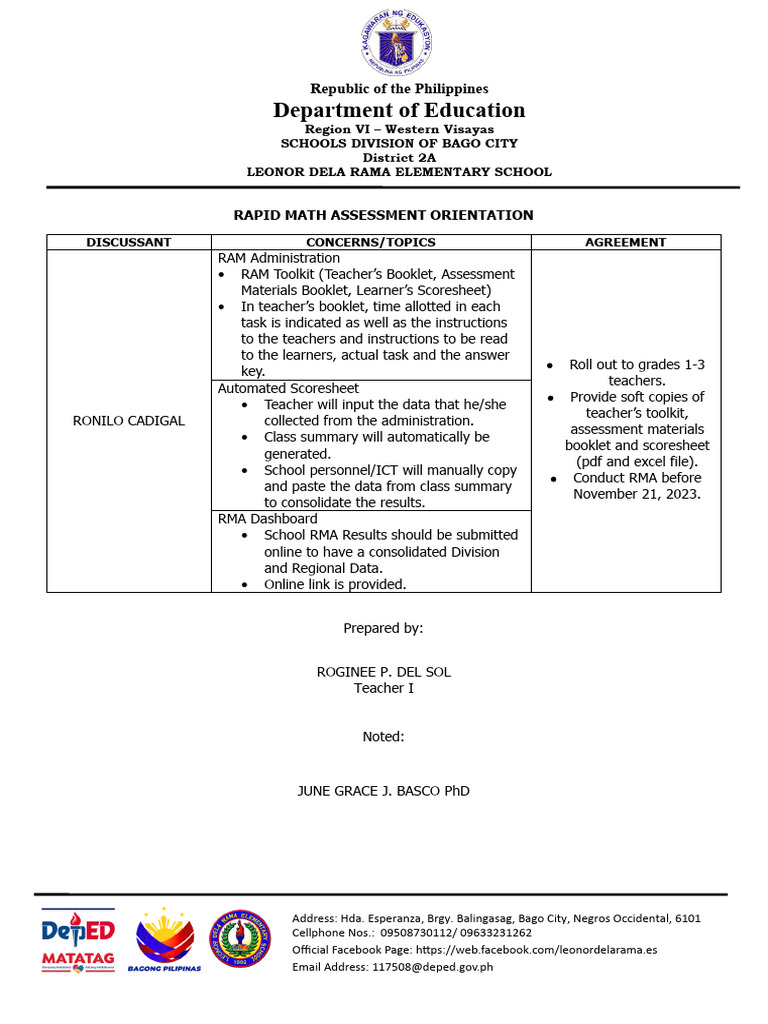 Rapid Math Assessment Orientation | PDF | Computing