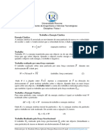 Trabalho e Energia Cinética e Potencia