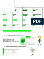 Les Adjectifs Year 7