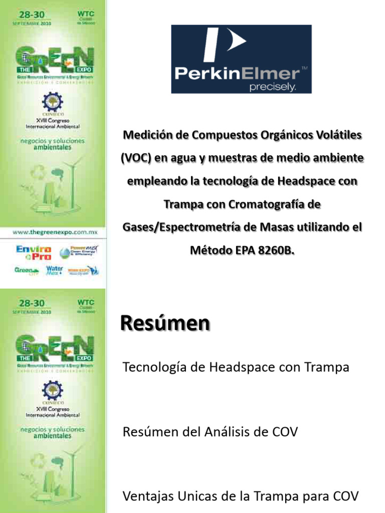 Presentación CG-MS EPA 8260B | PDF | Compuesto orgánico volátil | Agua