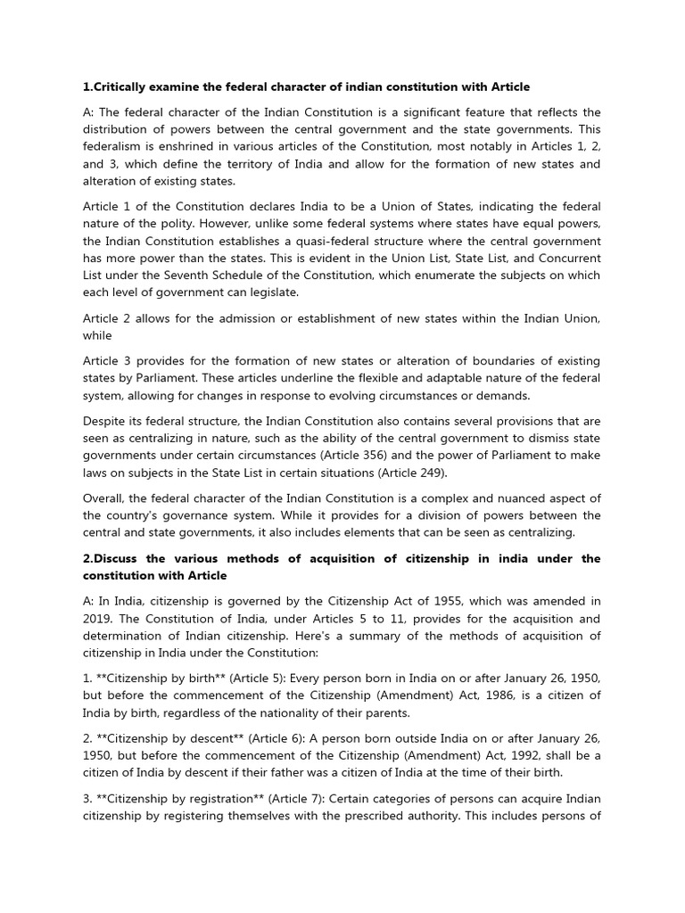 Const 1 | PDF | Political Science | Legal Documents
