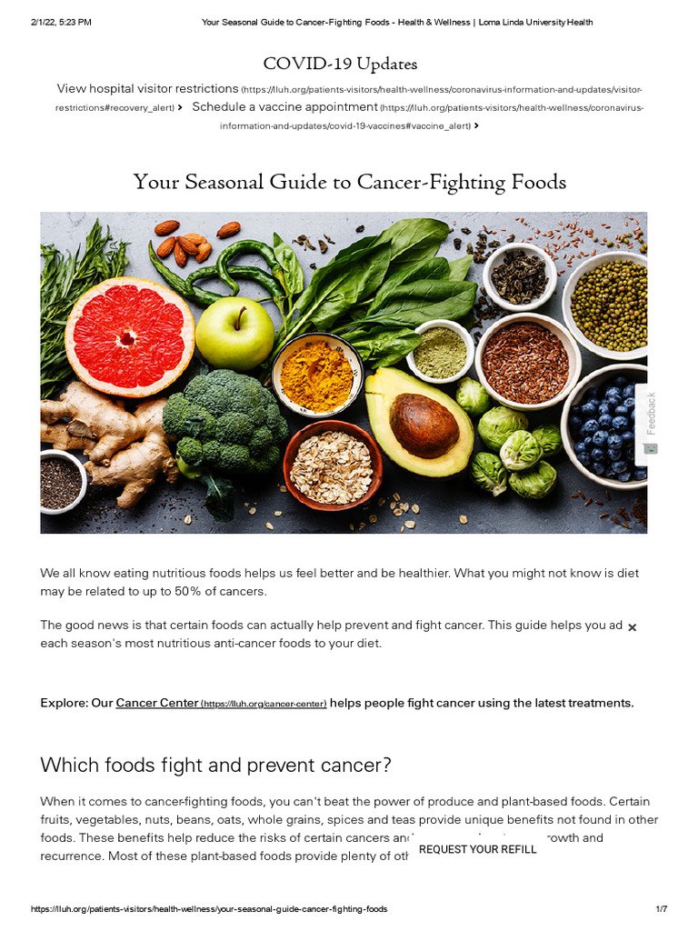 Your Seasonal Guide To Cancer Fighting Foods Health Wellness Loma
