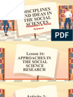 Lesson 16 - Approaches in Social Science Research