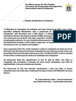 Aos Catequistas Que Vão Receber Os Ministérios