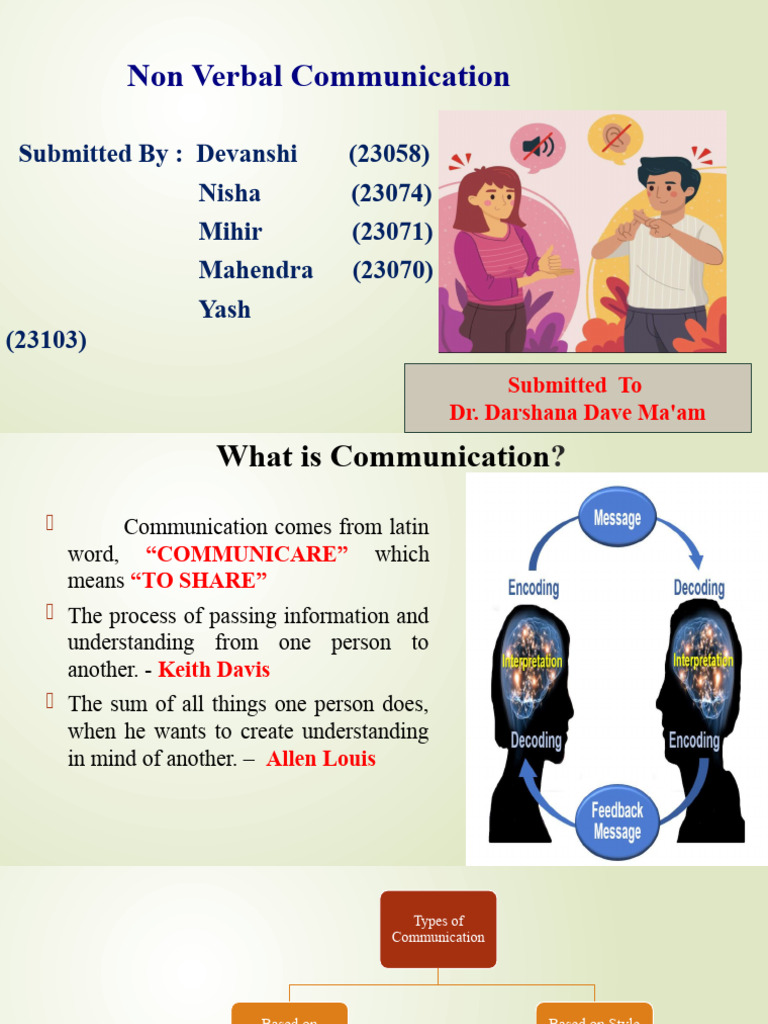 Non-Verbal Communication Insights | PDF | Nonverbal Communication ...