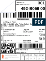 Jeffrey A. Roan BLK 41 Lot 28 Villa Palao Subd., Calamba City, Laguna, South Luzon Calamba City Laguna South Luzon 4027