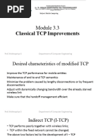 Mod. 3.3 Indirect TCP, Snooping TCP, Mobile TCP