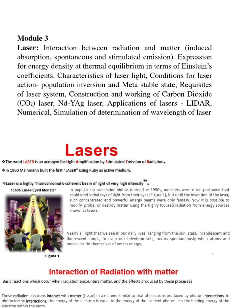 Laser Action and Energy Density Analysis | PDF | Laser | Emission Spectrum