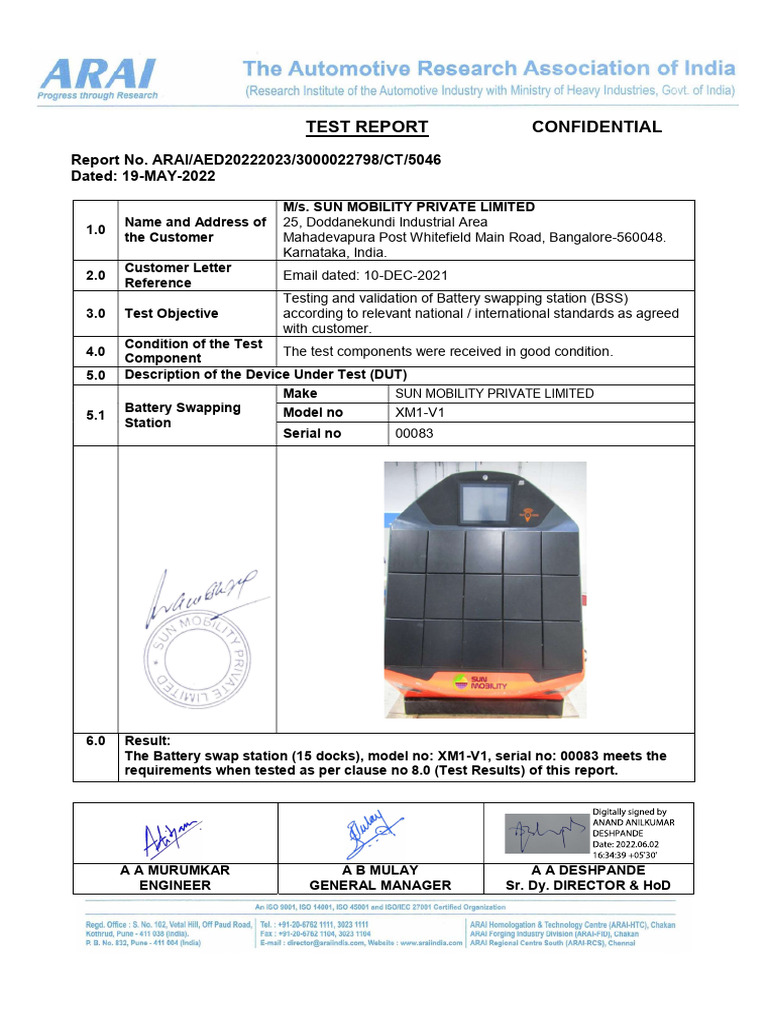 Battery Swap Station Test Report | PDF | Finance & Money Management ...