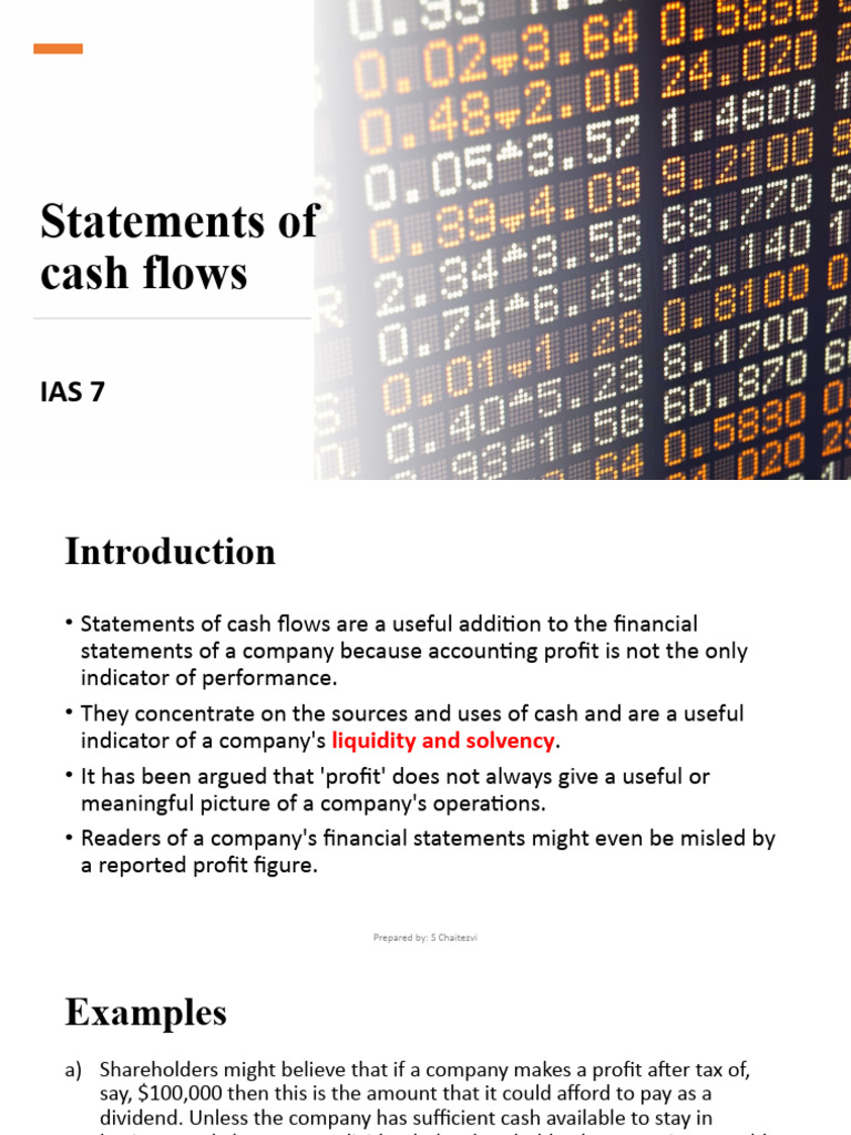 IAS 7-Statements of Cash Flows | PDF | Cash Flow Statement | Dividend