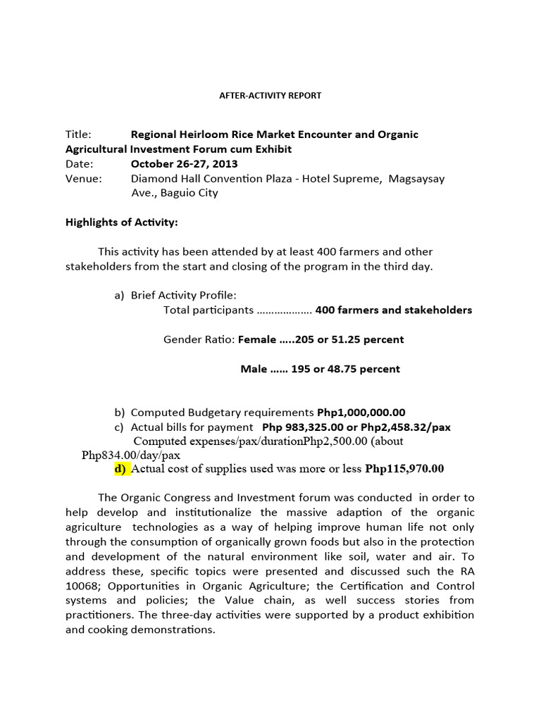 Regional Organic Agriculture Forum Report | PDF | Organic Farming ...