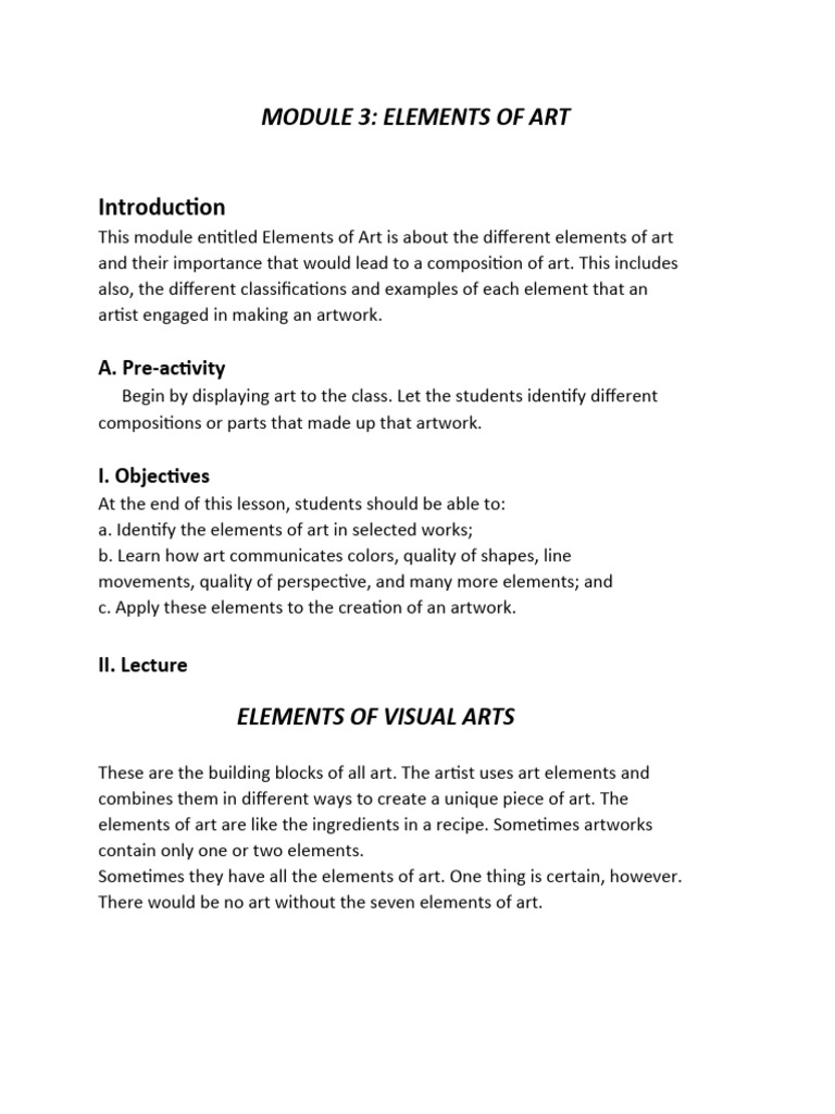 Understanding the Elements of Art | PDF | Composition (Visual Arts ...