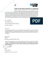 Standard Letter From Supplier To Candidate
