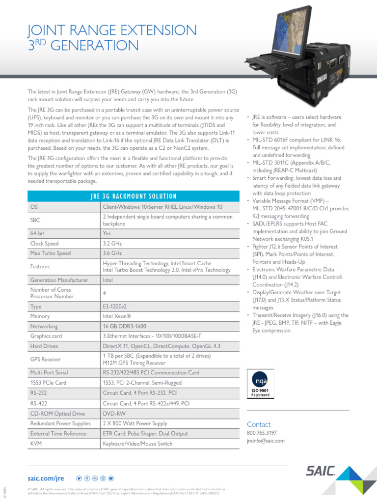 Joint Range Extension 3 Generation: Jre 3G Rackmount Solution | PDF ...