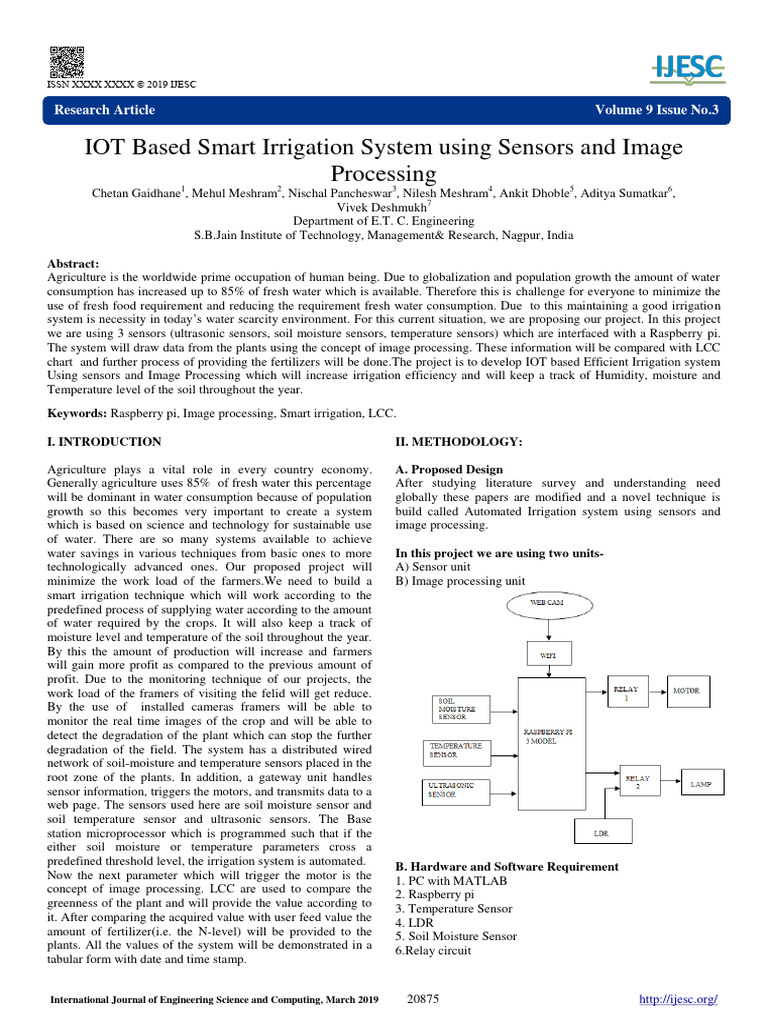 IOT Based Smart Irrigation System Using Sensors and Image Processing ...